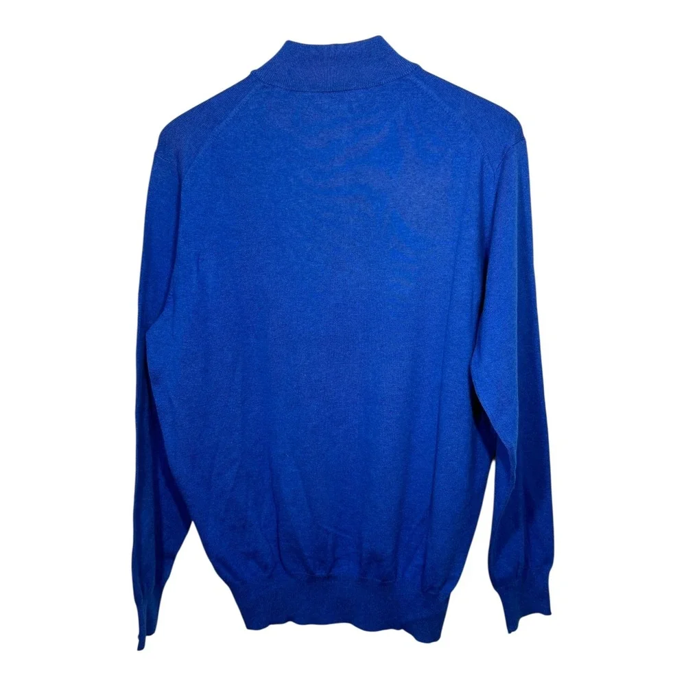 Peter Millar‎ 1/4 Zip Pullover Men Size Medium Blue Cotton Nylon Silk Cashmere